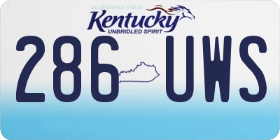KY license plate 286UWS