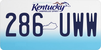 KY license plate 286UWW