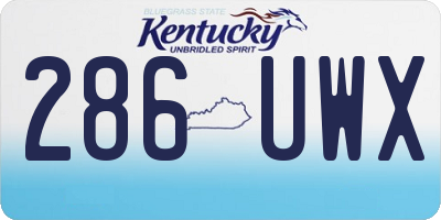 KY license plate 286UWX