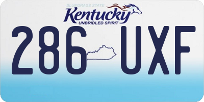 KY license plate 286UXF
