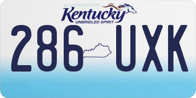 KY license plate 286UXK