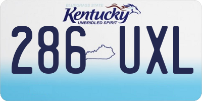 KY license plate 286UXL