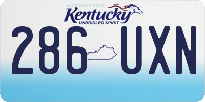 KY license plate 286UXN