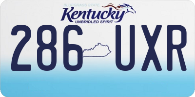 KY license plate 286UXR