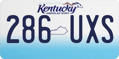 KY license plate 286UXS
