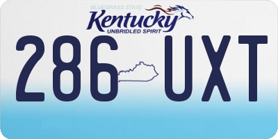 KY license plate 286UXT