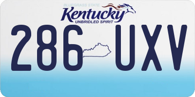 KY license plate 286UXV