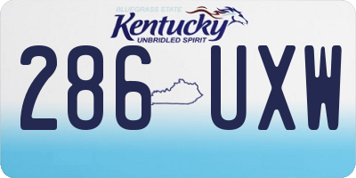 KY license plate 286UXW