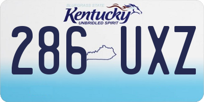 KY license plate 286UXZ