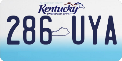 KY license plate 286UYA