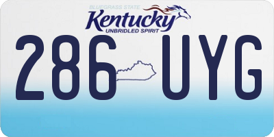 KY license plate 286UYG