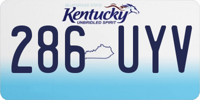 KY license plate 286UYV