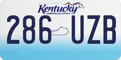 KY license plate 286UZB