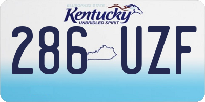 KY license plate 286UZF