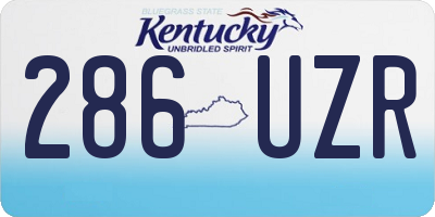 KY license plate 286UZR