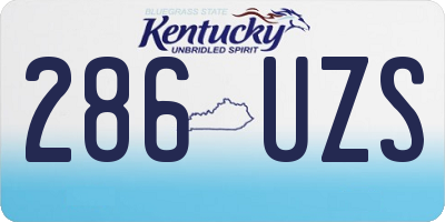KY license plate 286UZS