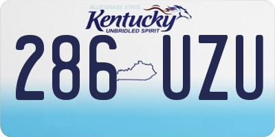 KY license plate 286UZU
