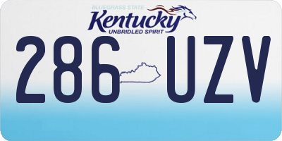 KY license plate 286UZV