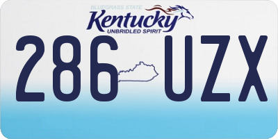 KY license plate 286UZX