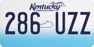 KY license plate 286UZZ