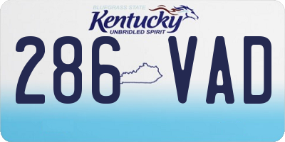 KY license plate 286VAD