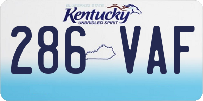 KY license plate 286VAF