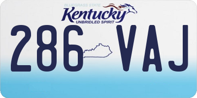 KY license plate 286VAJ