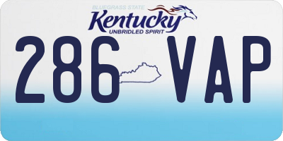 KY license plate 286VAP