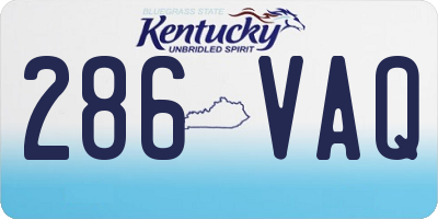KY license plate 286VAQ