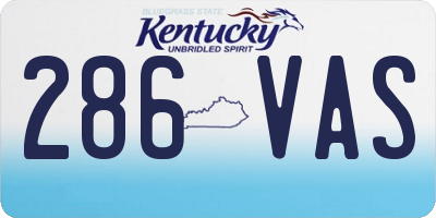 KY license plate 286VAS