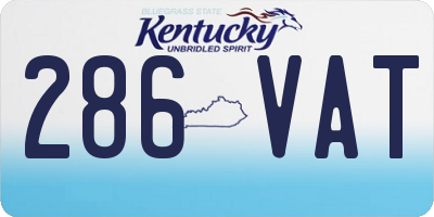 KY license plate 286VAT