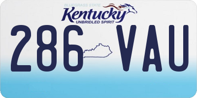 KY license plate 286VAU