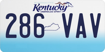 KY license plate 286VAV
