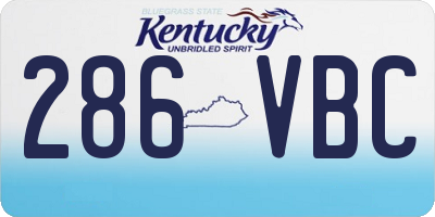 KY license plate 286VBC
