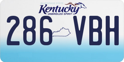 KY license plate 286VBH