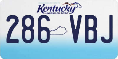 KY license plate 286VBJ