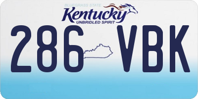KY license plate 286VBK