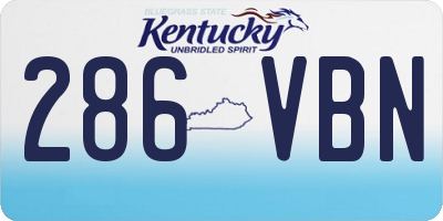 KY license plate 286VBN