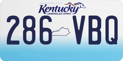 KY license plate 286VBQ