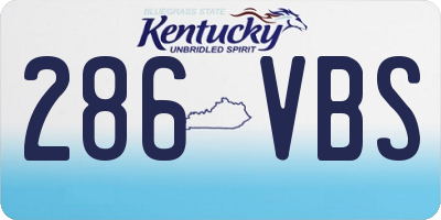 KY license plate 286VBS