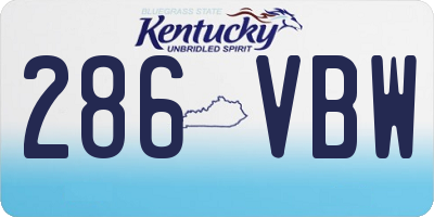 KY license plate 286VBW