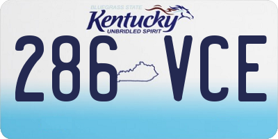 KY license plate 286VCE