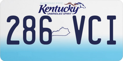 KY license plate 286VCI