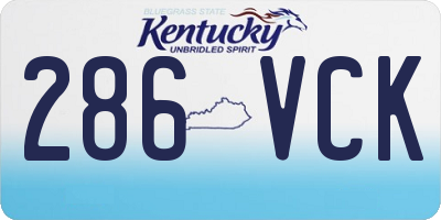 KY license plate 286VCK