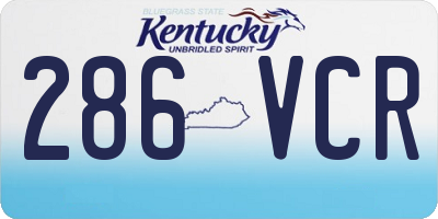 KY license plate 286VCR
