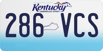KY license plate 286VCS