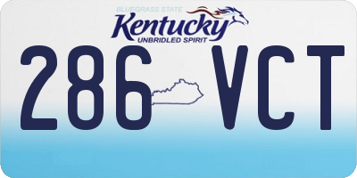 KY license plate 286VCT