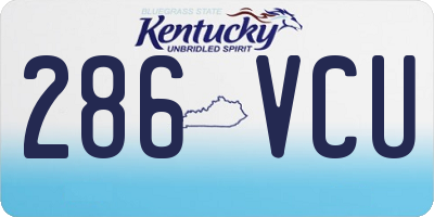 KY license plate 286VCU