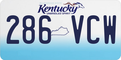 KY license plate 286VCW