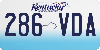 KY license plate 286VDA
